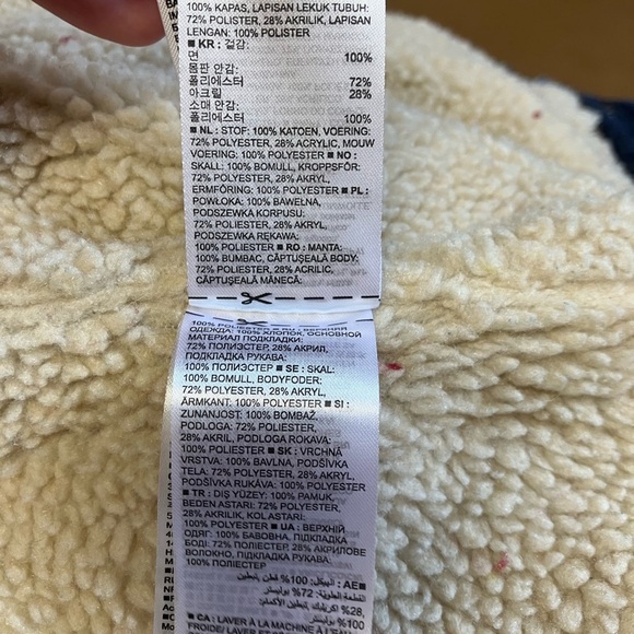 GAP Blue and Cream Jean Jacket with Sherpa Lining - Picture 7 of 10